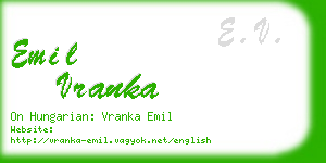 emil vranka business card
